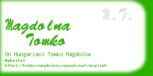 magdolna tomko business card
